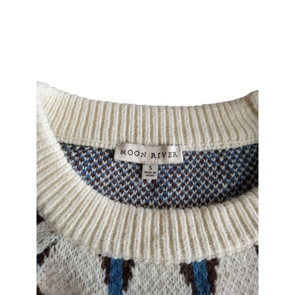 Moon River Fair Isle Women's Crew Neck Knite Sweater Sz S - Picture 4 of 6